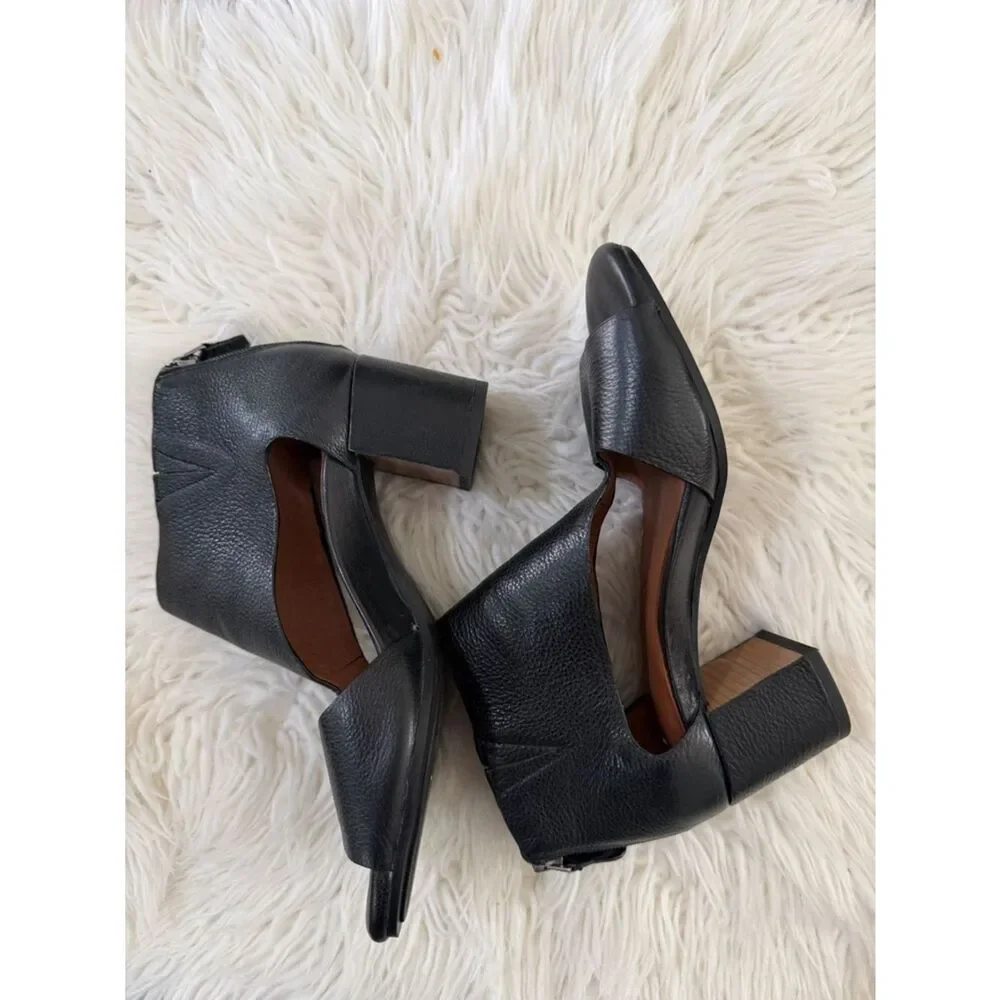 Gentle Souls Keneth Cole Black Leather Cutout High Heel Sandals Size 6.5